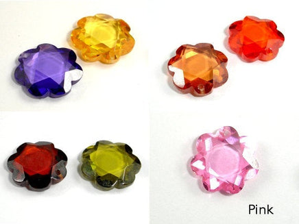 CZ beads.15x15mm Faceted Flower-RainbowBeads