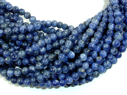 Sodalite Beads, 4mm (4.8mm) Round Beads-RainbowBeads