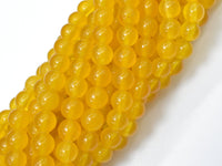 Jade Beads-Yellow, 6mm (6.3mm) Round Beads-RainbowBeads