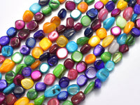 Mother of Pearl Beads, MOP, Multi Color 6-9mm Nugget-RainbowBeads