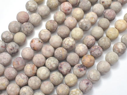 Matte Fossil Jasper Beads, 8mm Round Beads-RainbowBeads