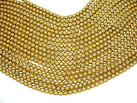 Hematite Beads-Gold, 6mm Round Beads-RainbowBeads