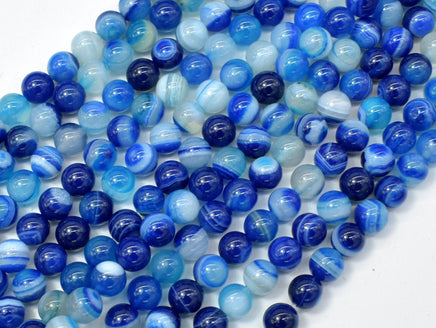 Banded Agate Beads, Striped Agate, 6mm (6.3mm)-RainbowBeads