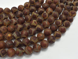 Matte Tibetan Agate Beads, 10mm Round Beads-RainbowBeads