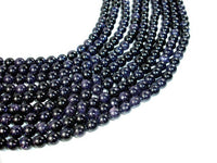 Blue Goldstone Beads, 8mm (7.8mm) Round Beads-RainbowBeads