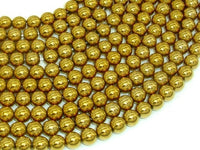 Hematite Beads-Gold, 8mm Round Beads-RainbowBeads