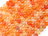 Carnelian Beads, Orange, 6mm (6.4mm) Round Beads-RainbowBeads