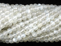 Light Gray Moonstone, 5mm Round Beads-RainbowBeads