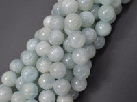 Genuine Aquamarine Beads, Round, 10mm-RainbowBeads