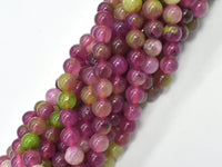 Jade - Pink, Green, 8mm, Round-RainbowBeads