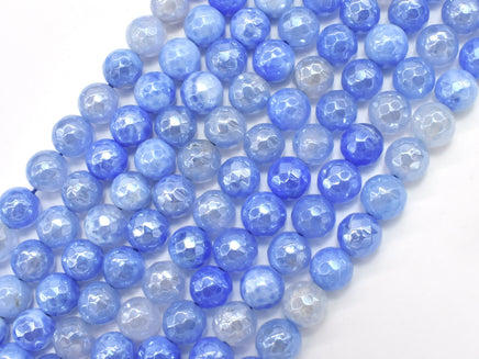 Mystic Coated Fire Agate- Blue, 8mm Faceted-RainbowBeads