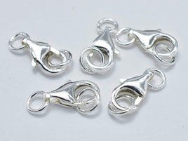 4pcs 925 Sterling Silver Lobster Claw Clasp, 9x5mm-RainbowBeads