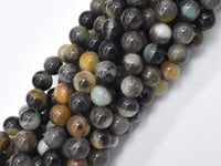 Black Amazonite Beads, 8mm, Round-RainbowBeads