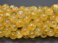 Citrine Beads, 10mm(10.5mm) Round Beads,-RainbowBeads
