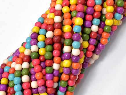 Howlite Beads, Multicolored, 4mm, 13.5 Inch-RainbowBeads