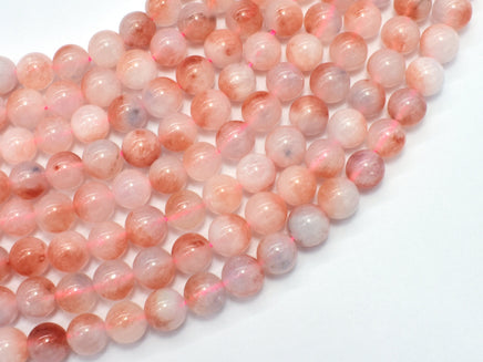 Jade - Peach White 8mm Round-RainbowBeads