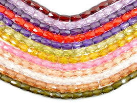 CZ, 6 x 9 mm Faceted Tube Beads-RainbowBeads