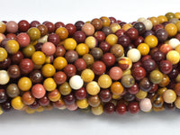 Mookaite Beads, 4mm (4.6mm), Round Beads-RainbowBeads