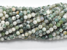 Tree Agate Beads, 4mm Round Beads-RainbowBeads