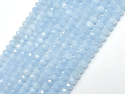 Aquamarine, 4x6mm Faceted Rondelle Beads , 15.5 Inch-RainbowBeads