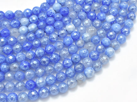 Mystic Coated Fire Agate- Blue, 6mm Faceted-RainbowBeads