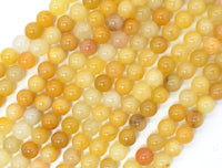 Yellow Jade Beads, Round, 6mm, 15.5 Inch-RainbowBeads