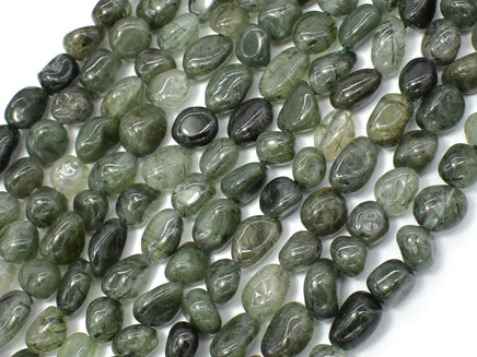 Green Rutilated Quartz Beads, Approx 6x8mm Nugget Beads-RainbowBeads