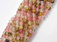 Fire Cherry Quartz Beads, Round, 4mm-RainbowBeads