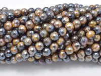 Mystic Coated Tiger Eye Beads, 6mm Faceted, AB Coated-RainbowBeads