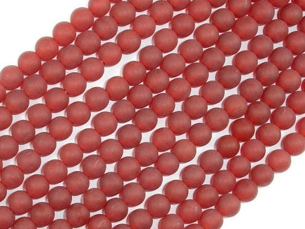 Matte Carnelian Beads, 6mm Round Beads-RainbowBeads