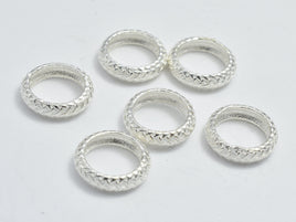 10pcs 925 Sterling Silver Beads, 8mm Rondelle Beads, Big Hole Spacer Beads, 8x2.1mm Hole 5.8mm-RainbowBeads