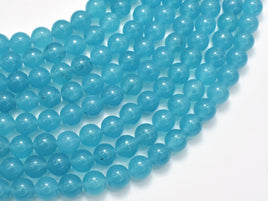 Jade Beads, Teal, 8mm Round Beads-RainbowBeads