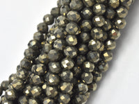 Pyrite Beads, 3mm Micro Faceted Round-RainbowBeads