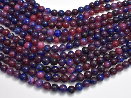 Jade - Red, Blue, 8mm, Round, 15 Inch-RainbowBeads