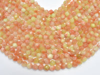 Jade - Multi Color, 8mm Faceted Star Cut Round, 15 Inch-RainbowBeads