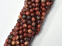 Red Snake Skin Jasper, 6mm (6.5mm) Round-Rainbow Beads