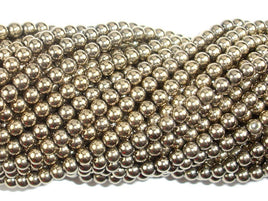 Hematite Beads-Light Gold, 4mm Round Beads-RainbowBeads