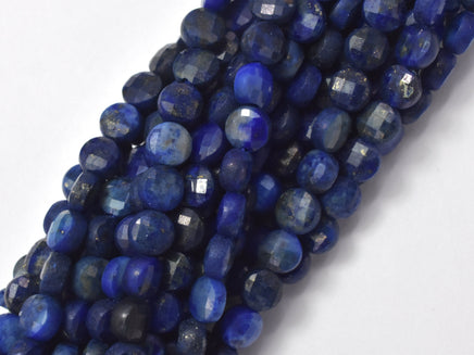 Lapis Lazuli, 4mm Faceted Coin-RainbowBeads