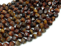 Red Tiger Eye, 8mm Star Cut Faceted Round-RainbowBeads