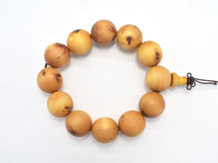 Cedar Wood Beads, Thuja Sutchuenensis, 20mm Round Beads-RainbowBeads