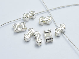 4pcs 925 Sterling Silver Dollar Sign Beads, 7x3.8mm-RainbowBeads