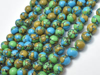 Turquoise Howlite-Blue & Green, 8mm Round Beads-RainbowBeads