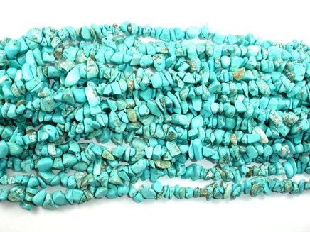Howlite Turquoise, Chips Bead, Blue, (4-10) mm, 35 Inch-RainbowBeads