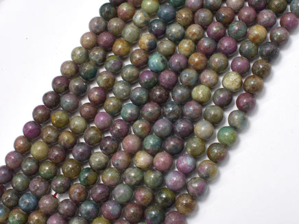 Ruby Apatite, Ruby in Kyanite, 6mm Round Beads-RainbowBeads