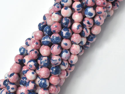 Rain Flower Stone, Pink, Gray, 6mm Round Beads-RainbowBeads