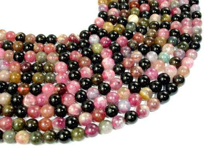 Watermelon Tourmaline Beads, 6mm Round Beads-RainbowBeads