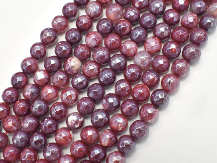 Mystic Coated Fire Agate- Red, 8mm Faceted-RainbowBeads