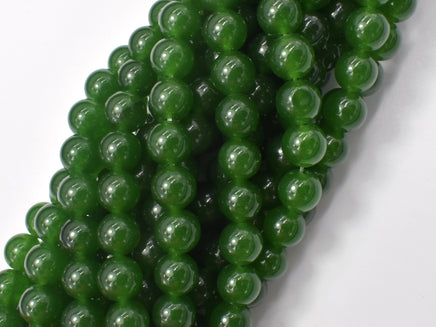 Jade Beads-Green, 8mm (8.3mm) Round Beads-RainbowBeads