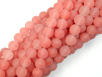 Matte Cherry Quartz Beads, 8mm Round Beads-RainbowBeads