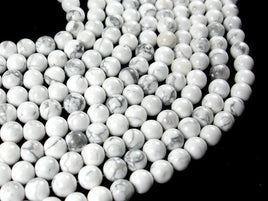 White Howlite Beads, 8mm(8.5mm) Round Beads, 15 Inch-RainbowBeads